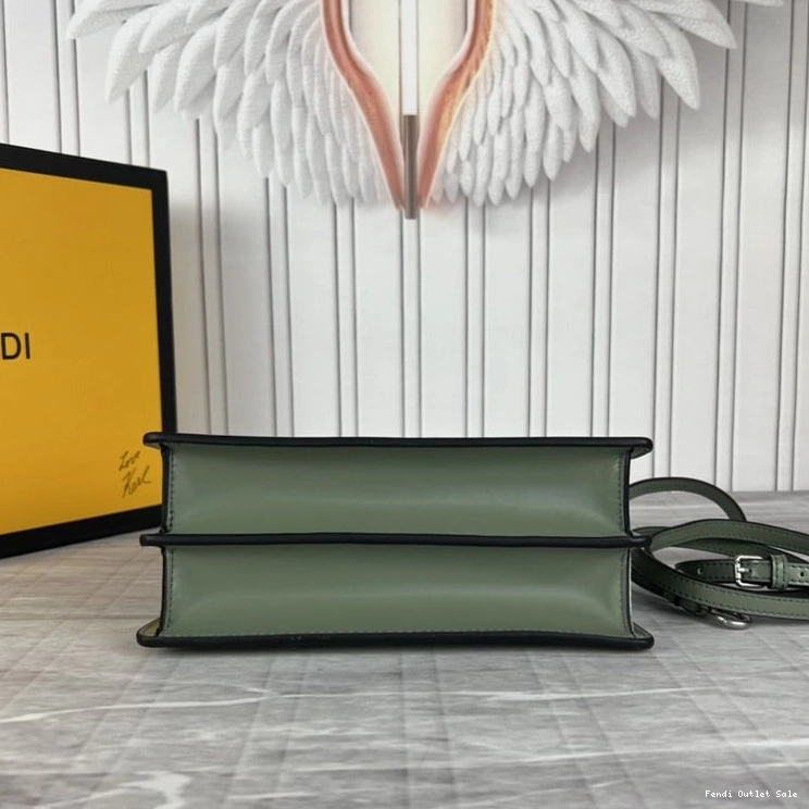 Affordable Fendi Mini Calf Green In Cut Bag Leather Peekaboo 0820